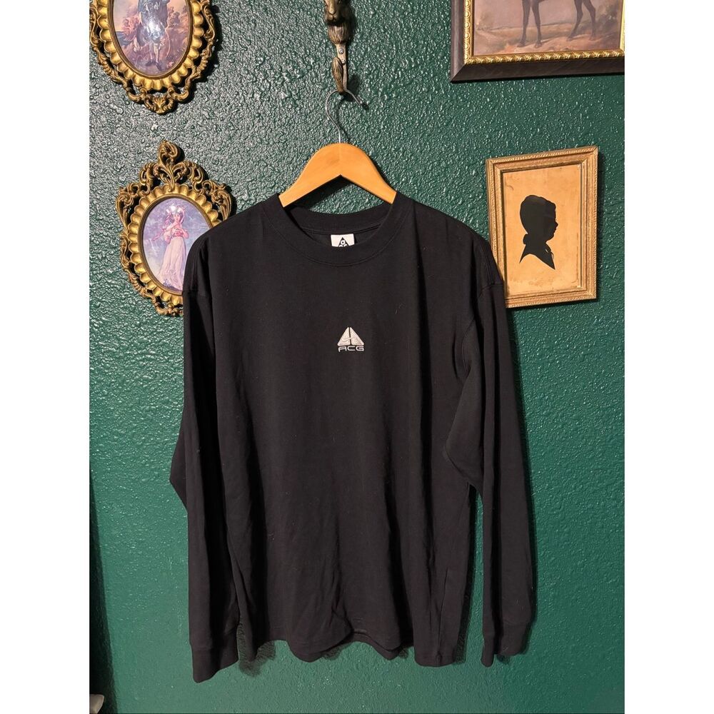 Nike ACG "Lungs" Long-sleeve Shirt Black Summit White SZ Medium Mens